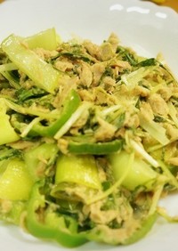 水菜とチンゲン菜の炒め物