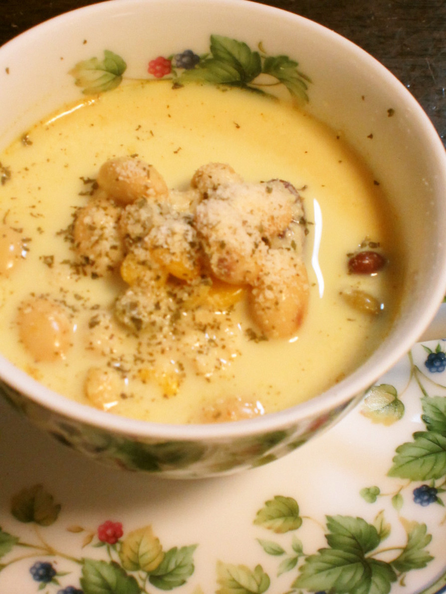 カレー風味の簡単ホットミルクスープの画像