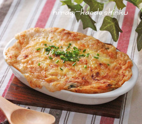 長芋&豆腐ソースの餅キムチーズグラタン