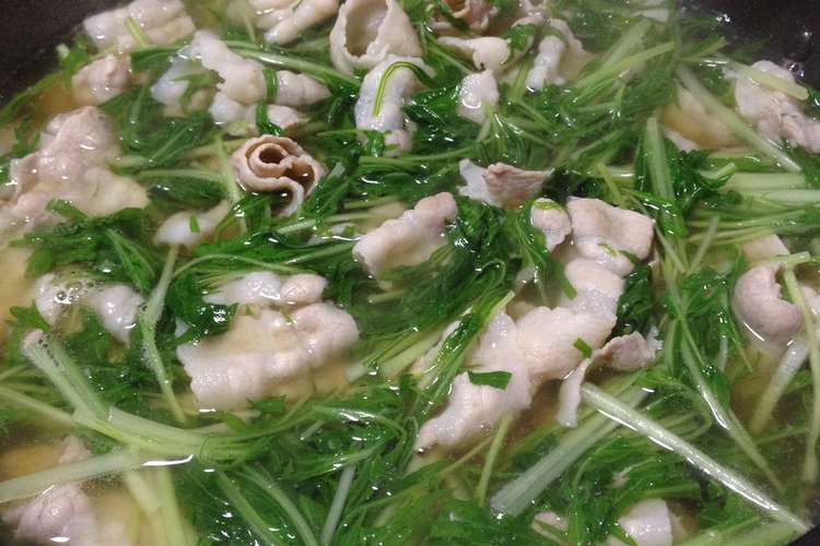 豚バラと水菜の簡単鍋 レシピ 作り方 By カジオヤジ クックパッド 簡単おいしいみんなのレシピが353万品