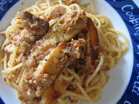 さけ缶とエリンギのパスタ