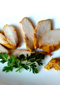 中華鍋で軽いくん製：　鶏むね肉編