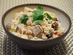 残ったおせちと餅を炊飯器で五目おこわ風