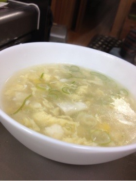 豆腐と卵とコーンの中華スープの画像