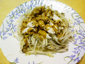 包丁いらず♪ささみモヤシのカレーマヨ和え