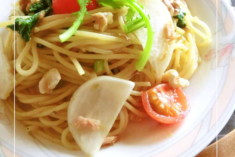 蕪とツナの梅海苔パスタ わさび風味 レシピ 作り方 By ミッキーアン クックパッド 簡単おいしいみんなのレシピが349万品