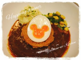 ハロウィンに♡ミッキーシェイプのゆで卵