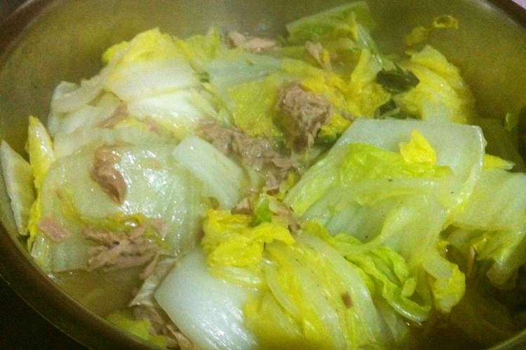 白菜とシーチキンの煮物 ツナ缶１つで簡単 レシピ 作り方 By Milk Crown クックパッド
