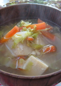 高野豆腐のコンソメスープ