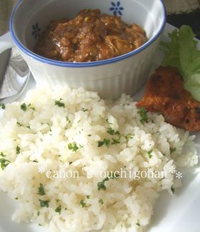 カレーと一緒に。ガーリックバターライス
