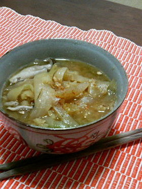炒め玉ネギのお味噌汁。
