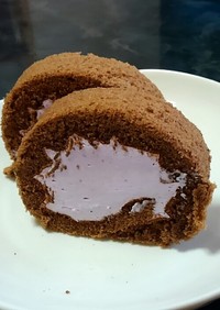 ほうじ茶&紫いもの和風☆ロールケーキ