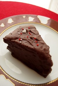 板チョコパンケーキのチョコケーキ