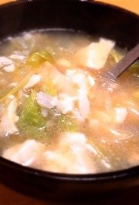 くずし豆腐のウェイパースープღ 