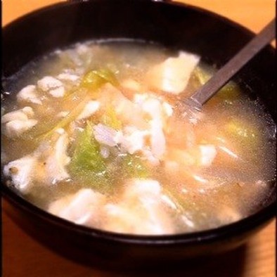 くずし豆腐のウェイパースープღ の写真