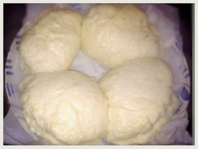HMで簡単計量いらずの花巻?肉まんの皮風