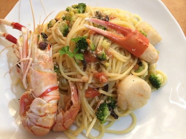 スパゲッティーニ 魚介のアーリオオーリオ レシピ 作り方 By Len1098 クックパッド