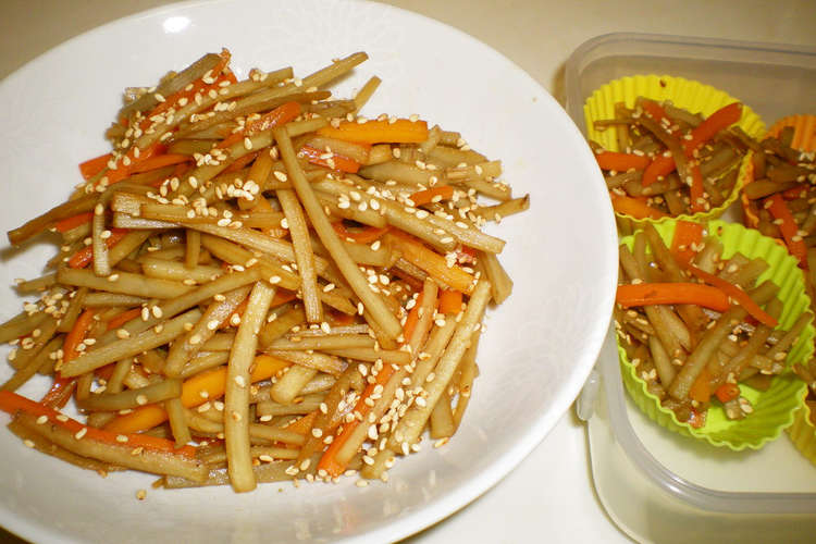 マヨで炒めたきんぴらごぼう