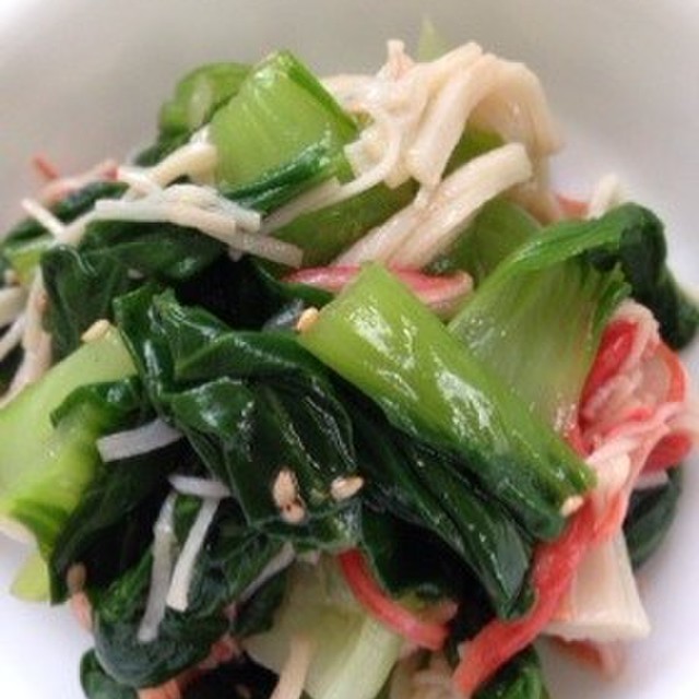 カニカマと青梗菜のおひたし ごま油和え レシピ 作り方 By カリメロさま クックパッド