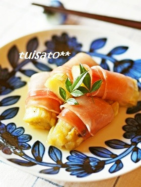 *焼き茄子と生ハムの前菜*