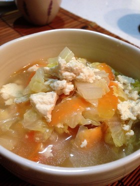 温まる♪白菜と崩し豆腐のトロトロ汁