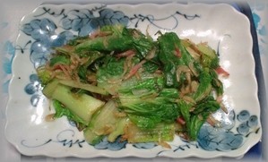ベガ菜と桜エビのごま油炒めの画像