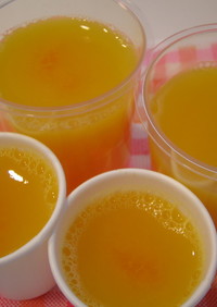 オレンジジュースの寒天ゼリー☆