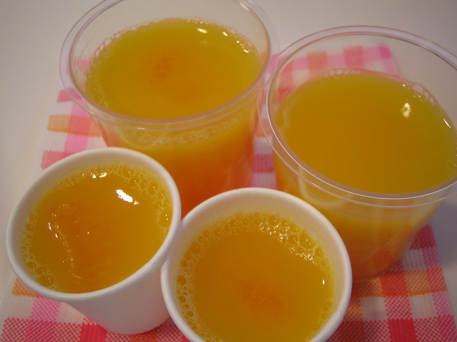 オレンジジュースの寒天ゼリー☆の画像