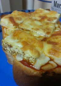 焼き豆腐チーズピザ醤油垂らしトースト♡