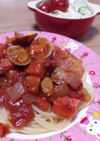 簡単美味しいあさりのトマトパスタ