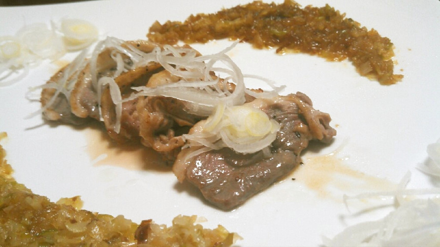 【簡単焼くだけ】鴨肉と二種の葱ソース添えの画像