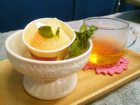 紅茶ババロア&グレープフルーツジュレ添え