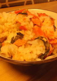 鮭と広島菜と梅干の簡単混ぜご飯☆