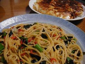 ほしえびとワカメのヘルシーパスタ