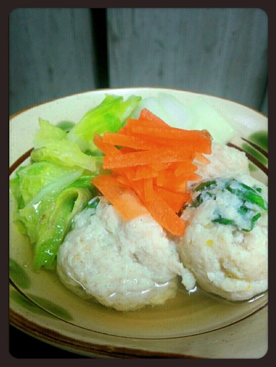 鶏つくねと白菜の和風白だし～柚子風味～の写真