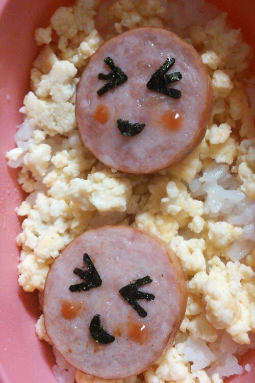 お弁当に☆一口（ミニ）ハムの顔の画像