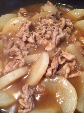 豚こま大根の甘辛煮