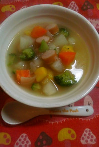 残り野菜で☆食べるスープ
