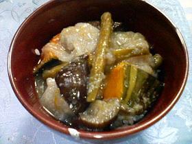 ナスとレンコンの野菜たっぷり丼