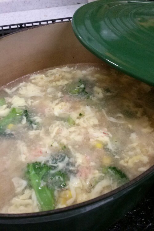 トロッと熱々♪蟹とブロッコリーのスープ☆の画像