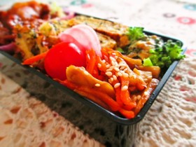 お弁当♪人参と椎茸軸(しめじ)のきんぴら