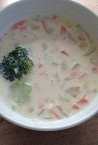 レンジで♡豆乳シチュー風の野菜スープ