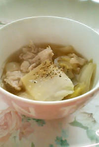 ヘルシー♡白菜と豚の細切れスープ