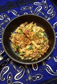 豚肉と納豆のピリ辛味噌チャンプル
