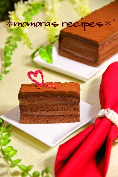 HMで簡単ふわふわ濃厚♡生チョコケーキの写真