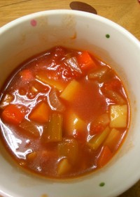 べジブロスとトマトの濃厚野菜スープ