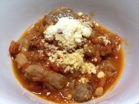 たまには洋風で♪豚モツのトマト煮込み