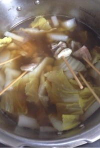 白菜と牛スジと大根の生姜煮