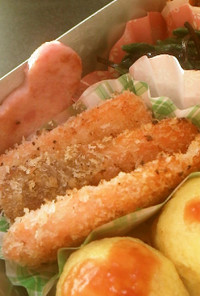 お弁当に☆残った刺身で簡単サーモンフライ