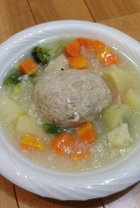 塩麹の白いハンバーグスープ